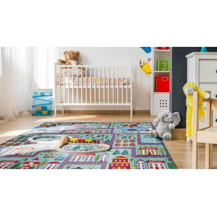 Kinderkleed STELLA STREETS 80x100 cm turkoois/stad