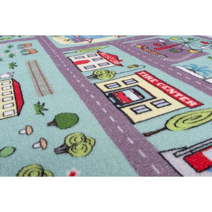 Kinderkleed STELLA STREETS 80x100 cm turkoois/stad