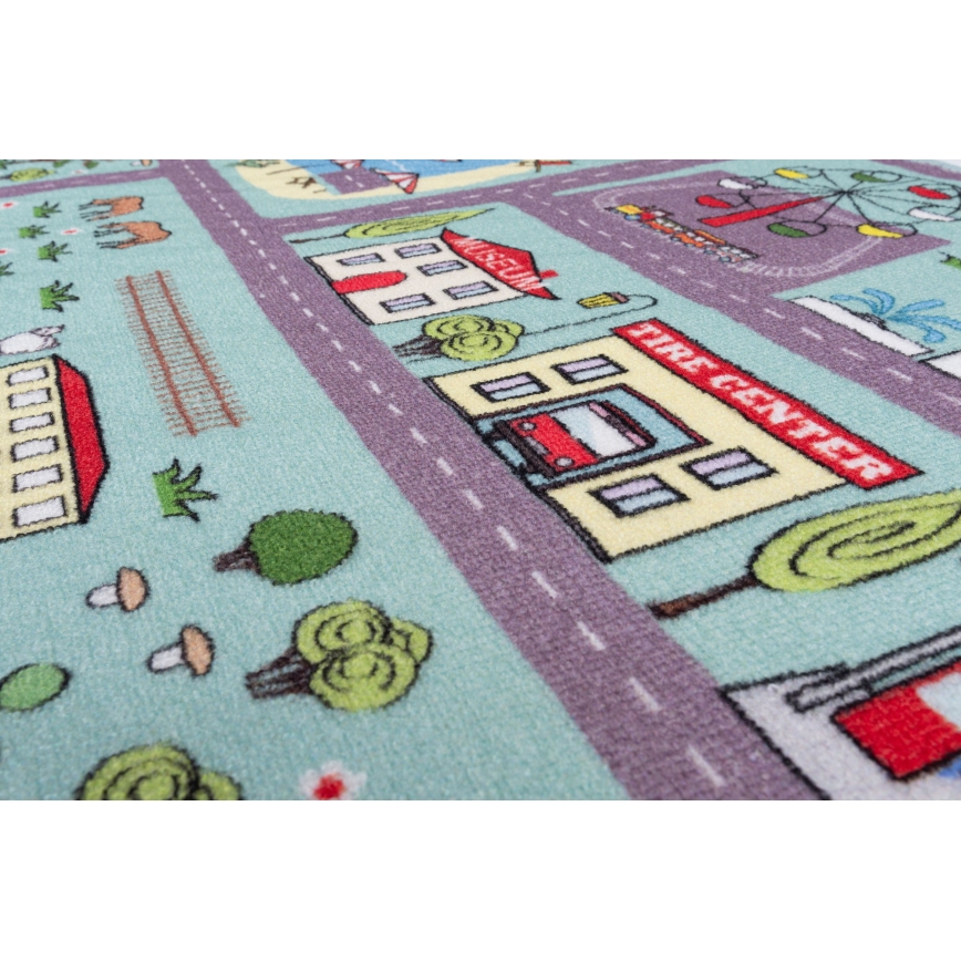 Kinderkleed STELLA STREETS 80x100 cm turkoois/stad