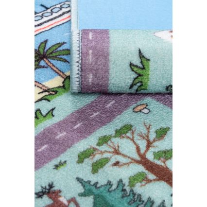 Kinderkleed STELLA STREETS 80x100 cm turkoois/stad