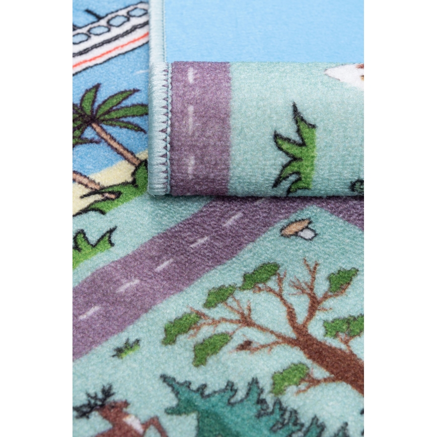 Kinderkleed STELLA STREETS 80x100 cm turkoois/stad