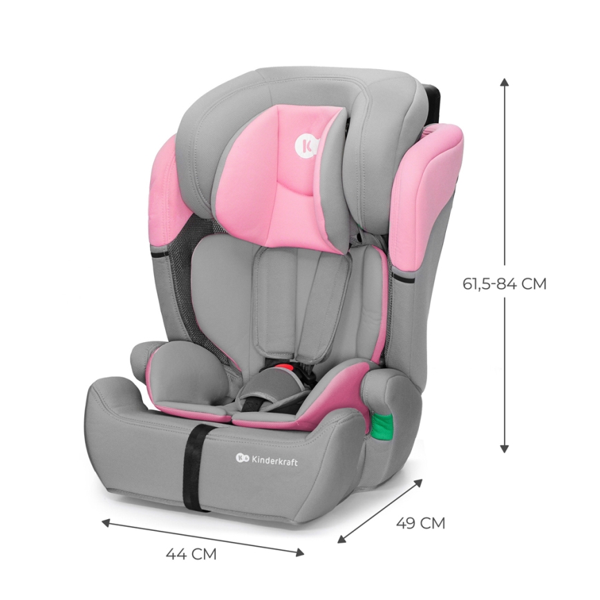 KINDERKRAFT - Autostoel COMFORT UP i-Maat (76-150 cm) grijs/roze