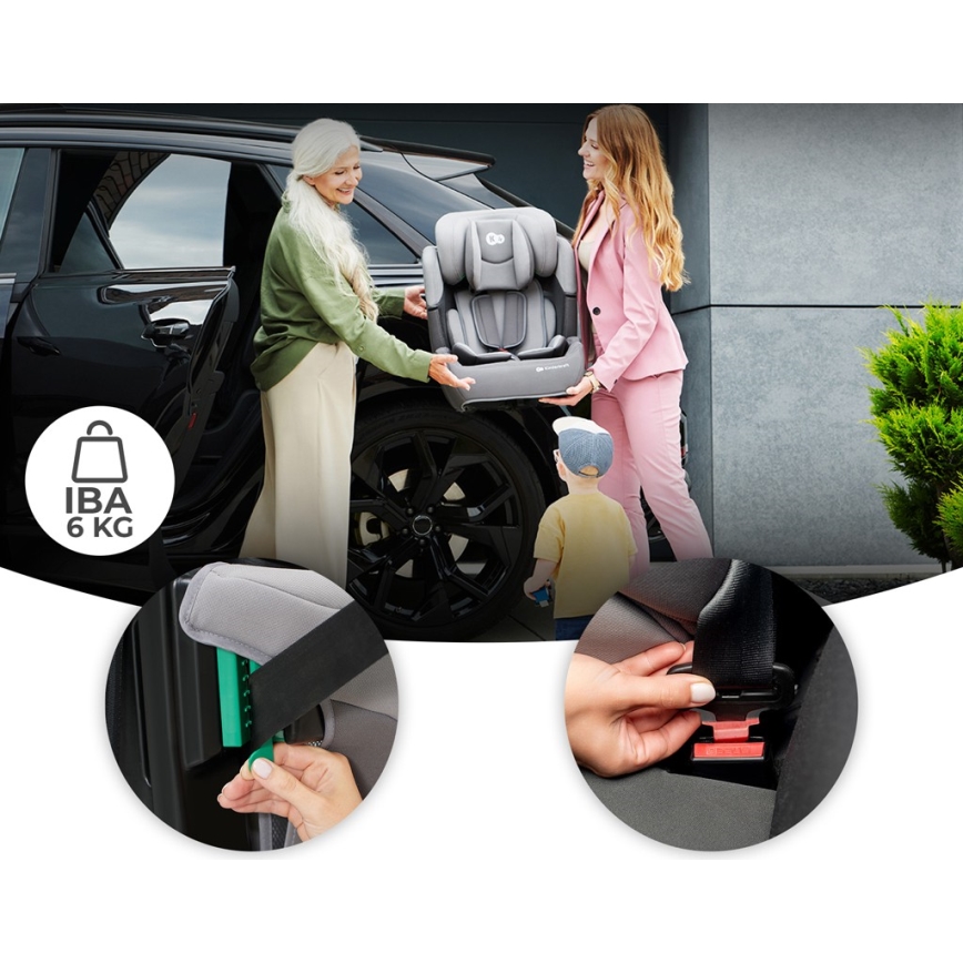 KINDERKRAFT - Autostoel COMFORT UP i-Maat (76-150 cm) lichtgrijs