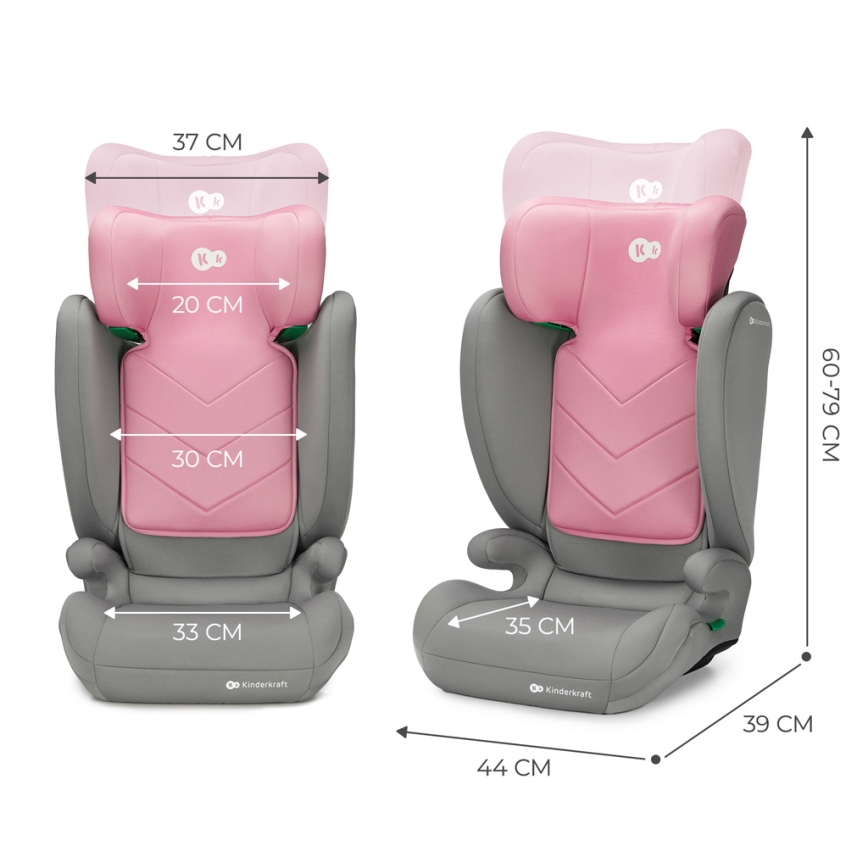 KINDERKRAFT - Autostoel I-SPARK i-Maat (100-150 cm) roze