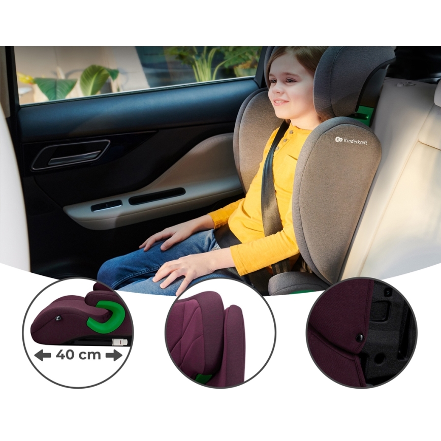 KINDERKRAFT - Autostoel JUNIOR FIX 2 (100-150 cm) Cherry pearl
