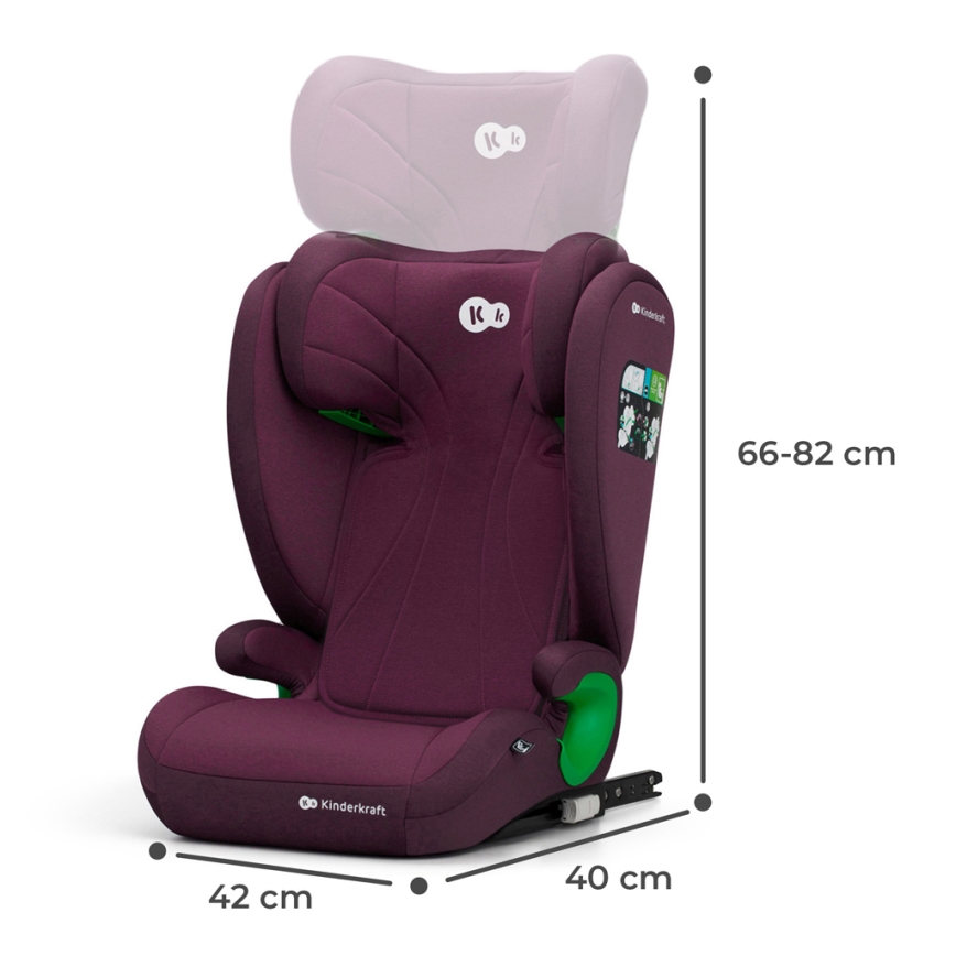 KINDERKRAFT - Autostoel JUNIOR FIX 2 (100-150 cm) Cherry pearl