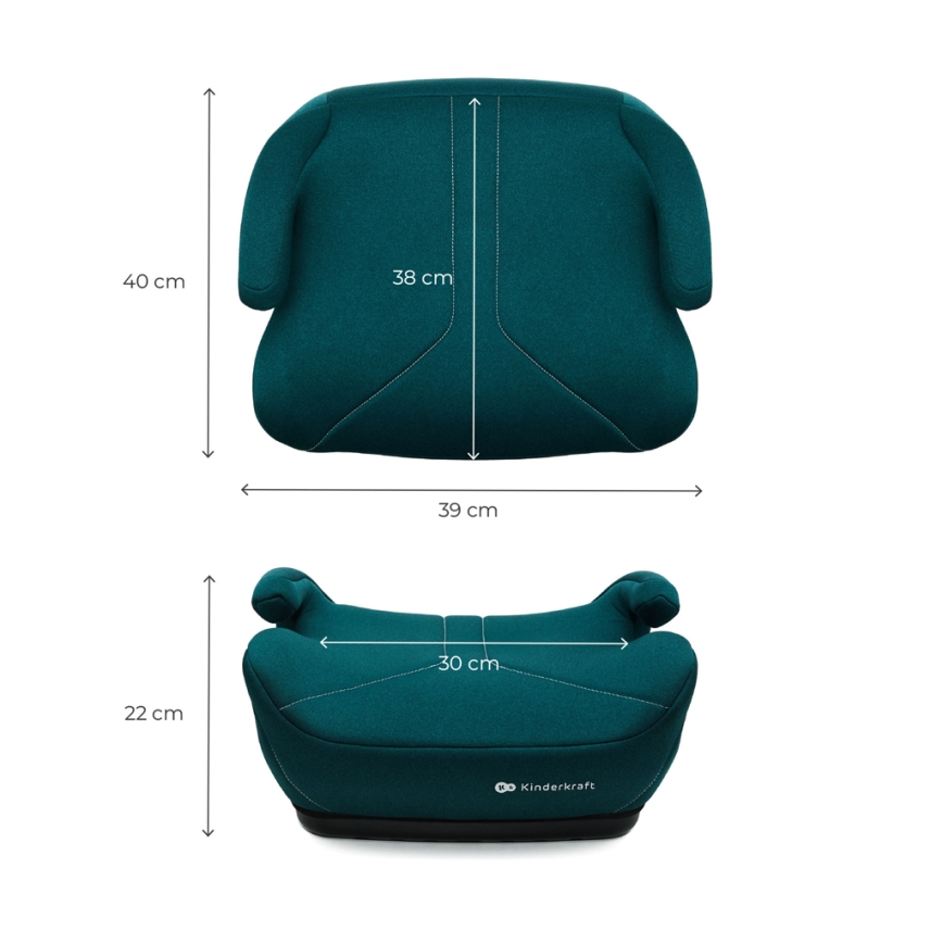 KINDERKRAFT - Autostoelverhoger I-BOOST 2 125–150 cm turkoois