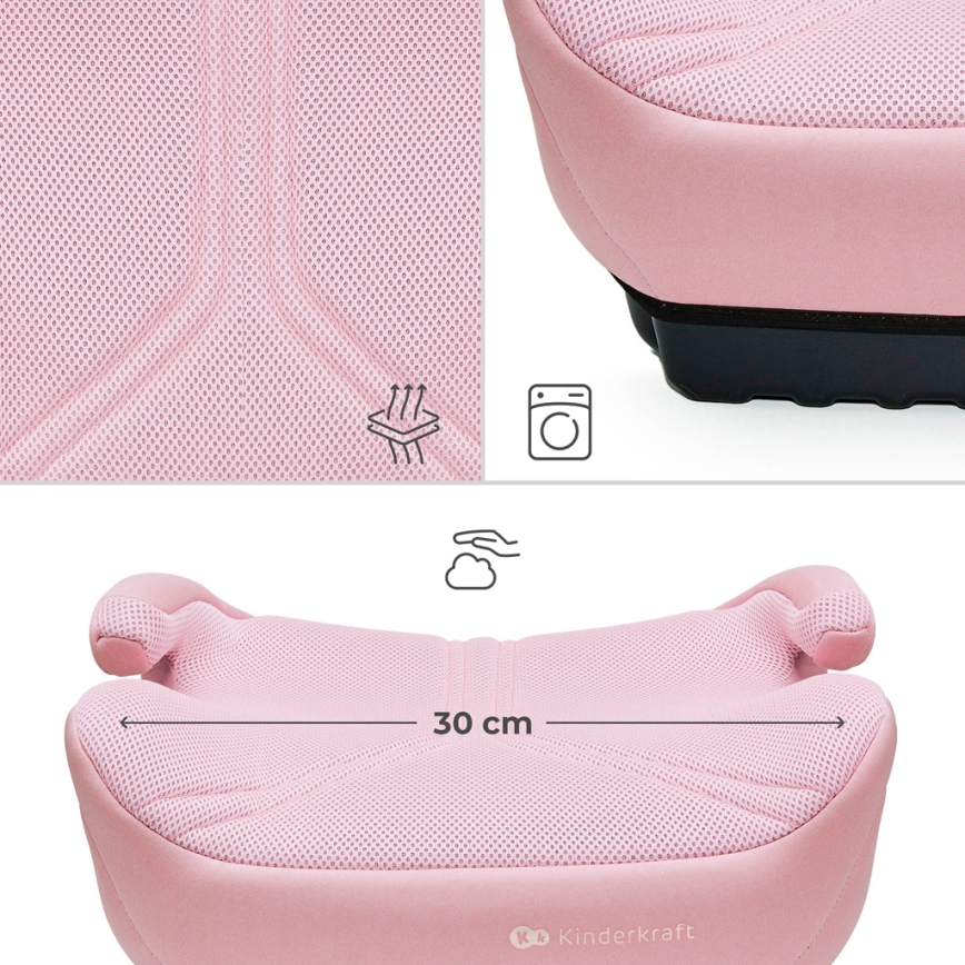 KINDERKRAFT - Autostoelverhoger I-BOOST 2 PRO i-Size 125–150 cm roze