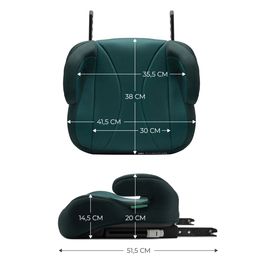 KINDERKRAFT - Autoverhoger stoel I-BOOST i-Maat 135-150 cm groen
