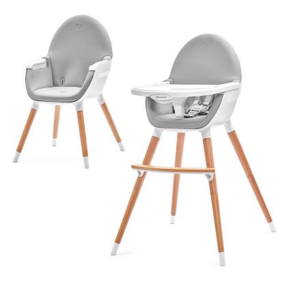 KINDERKRAFT - Baby eetstoel FINI grijs/wit