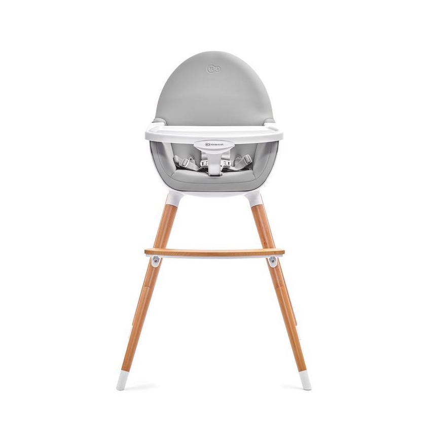 KINDERKRAFT - Baby eetstoel FINI grijs/wit
