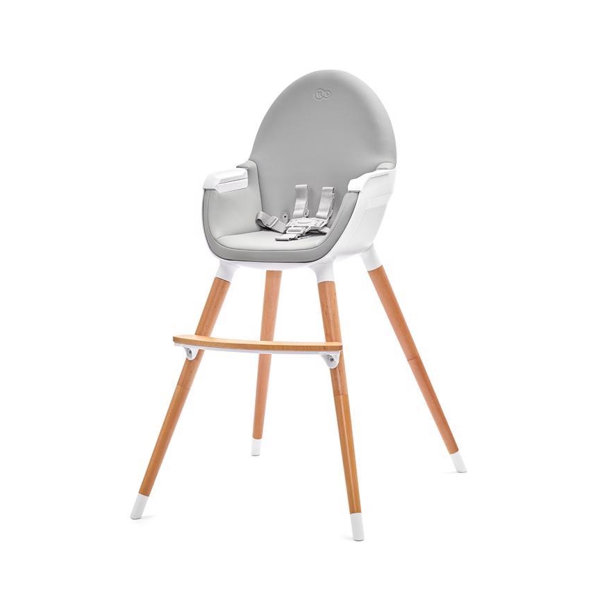 KINDERKRAFT - Baby eetstoel FINI grijs/wit