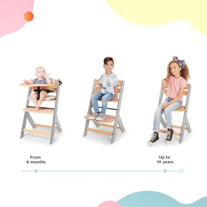 KINDERKRAFT - Baby eetstoel met bekleding ENOCK grijs