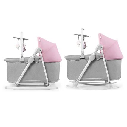 KINDERKRAFT - Baby ligstoel 5in1 NOLA roze/grijs