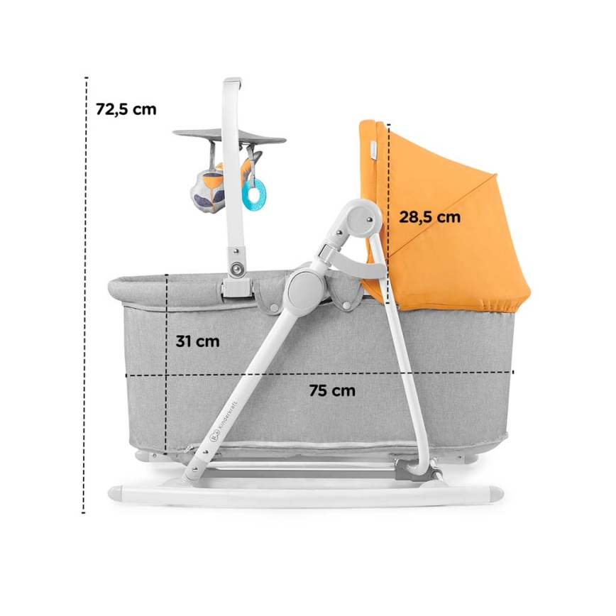 KINDERKRAFT - Baby ligstoel 5in1 NOLA roze/grijs