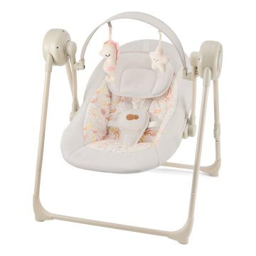 KINDERKRAFT - Babyswing met melodie SWINGEE beige 4xAAA/230V