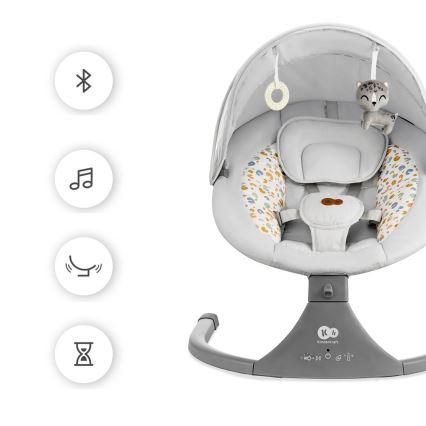 KINDERKRAFT - Babywip met melodie 2in1 LUMI lichtgrijs