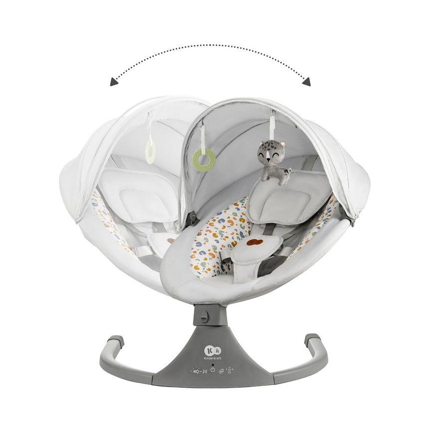 KINDERKRAFT - Babywip met melodie 2in1 LUMI lichtgrijs