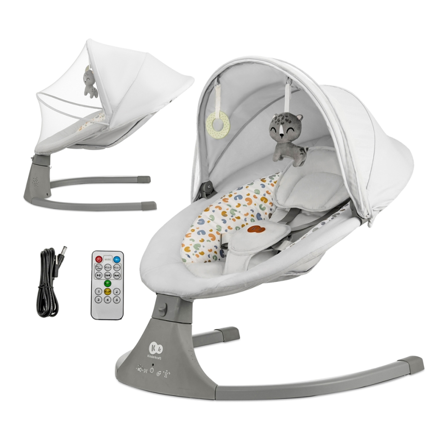 KINDERKRAFT - Babywip met melodie 2in1 LUMI lichtgrijs