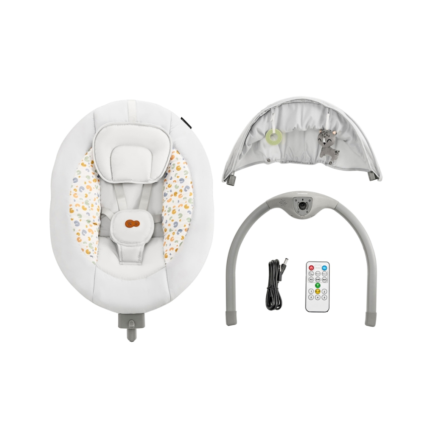 KINDERKRAFT - Babywip met melodie 2in1 LUMI lichtgrijs