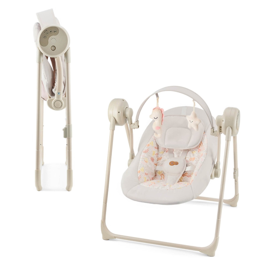 KINDERKRAFT - Balancelle musicale pour bébé SWINGEE beige 4xAAA/230V