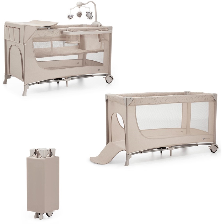KINDERKRAFT - Berceau de voyage JOY 2 avec accessoires beige
