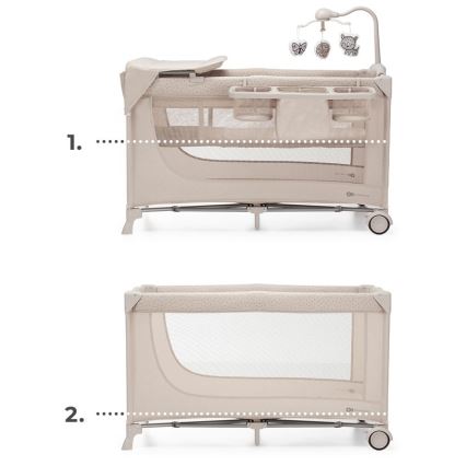 KINDERKRAFT - Berceau de voyage JOY 2 avec accessoires beige
