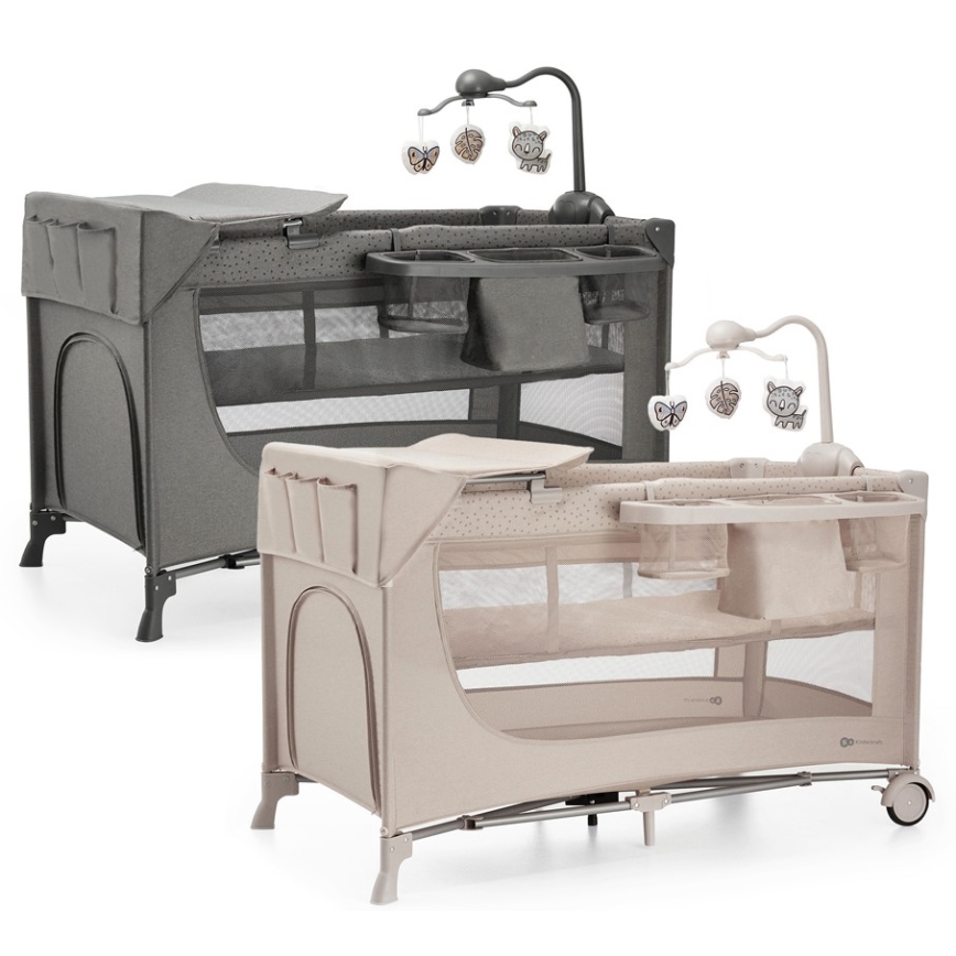 KINDERKRAFT - Berceau de voyage JOY 2 avec accessoires beige