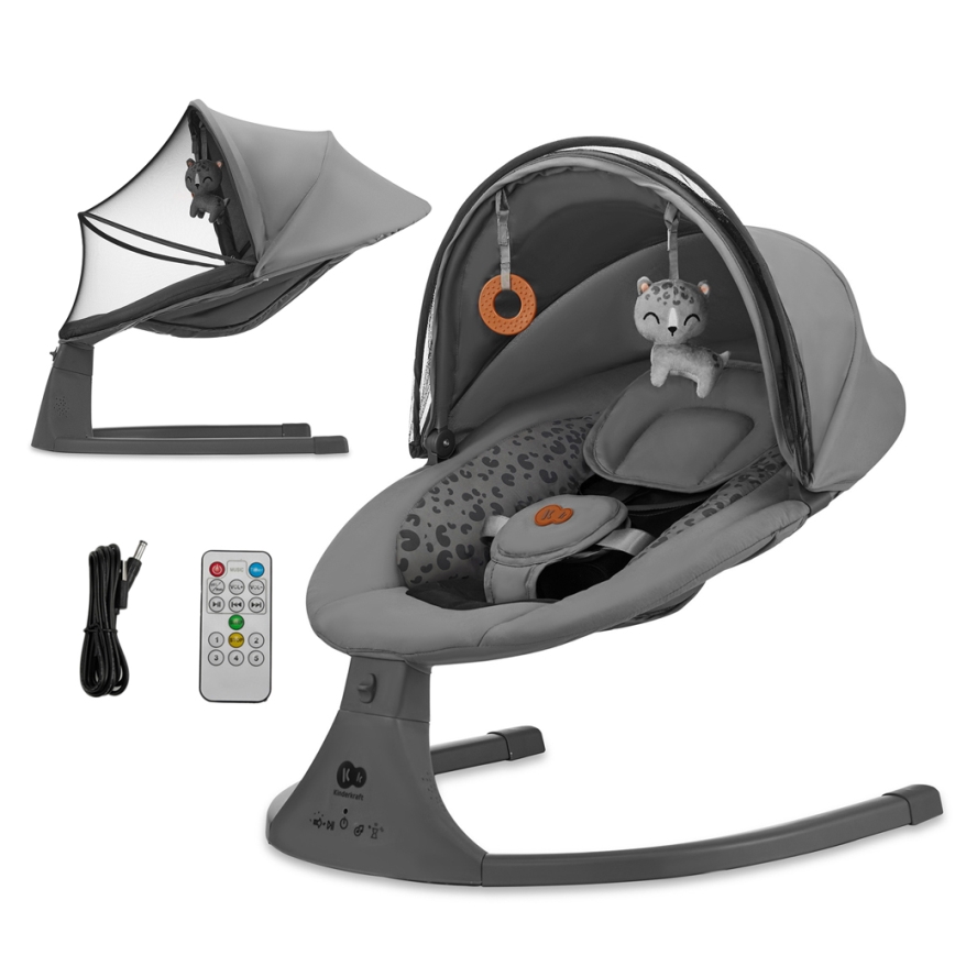 KINDERKRAFT - Berceuse avec mélodie 2en1 LUMI 4xAAA gris foncé