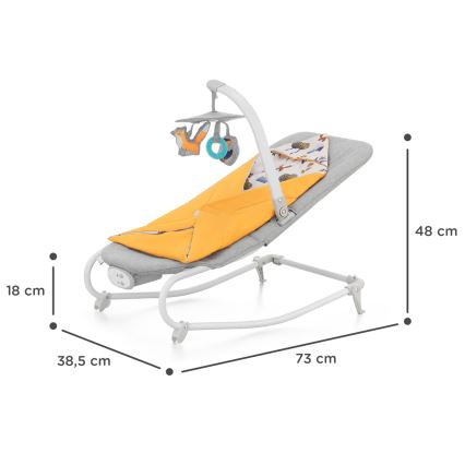 KINDERKRAFT - Berceuse vibrante pour bébé avec une mélodie FELIO 2 jaune