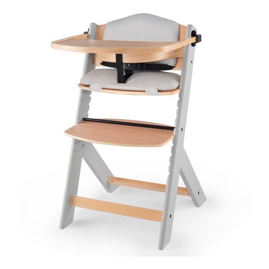 KINDERKRAFT - Chaise de repas pour bébé avec revêtement ENOCK grise