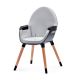 KINDERKRAFT - Chaise de repas pour bébé FINI grise/noire