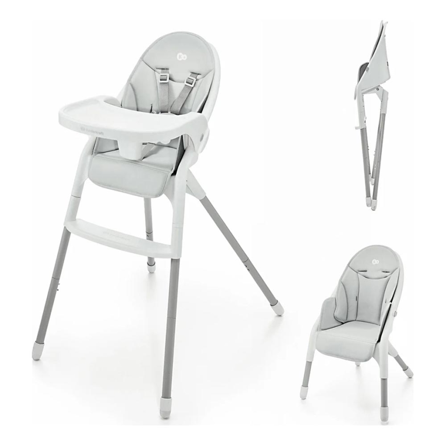 KINDERKRAFT - Chaise haute enfant 2en1 DINNLY gris