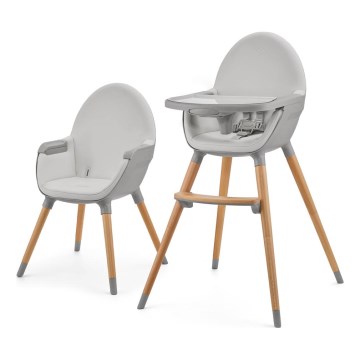KINDERKRAFT - Chaise haute enfant 2v1 FINI2 hêtre/gris