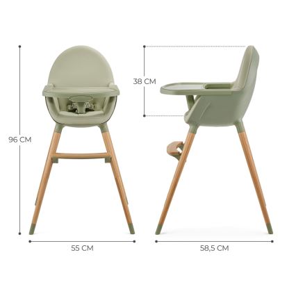 KINDERKRAFT - Chaise haute enfant 2v1 FINI2 hêtre/gris