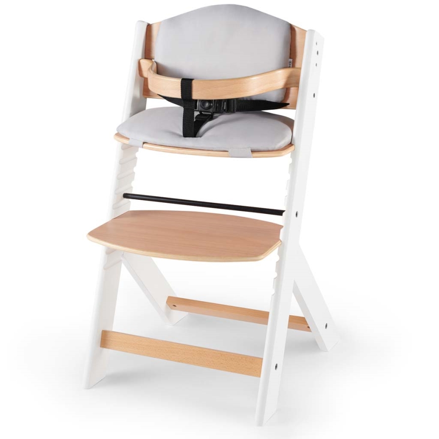 KINDERKRAFT - Chaise haute enfant ENOCK avec coussins gris/blanc