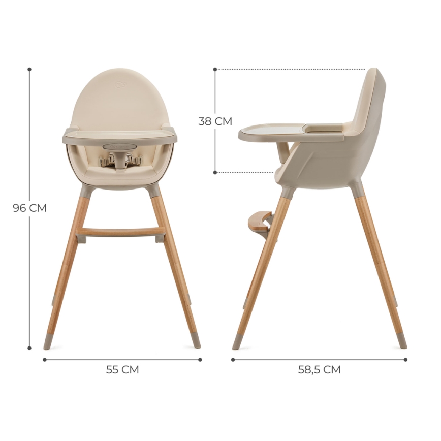 KINDERKRAFT - Chaise haute enfant FINI2 hêtre/beige
