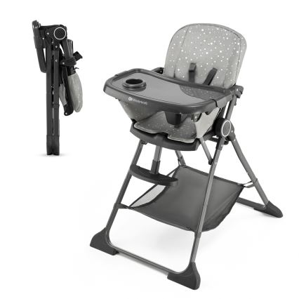 KINDERKRAFT - Chaise haute enfant FOLDEE gris