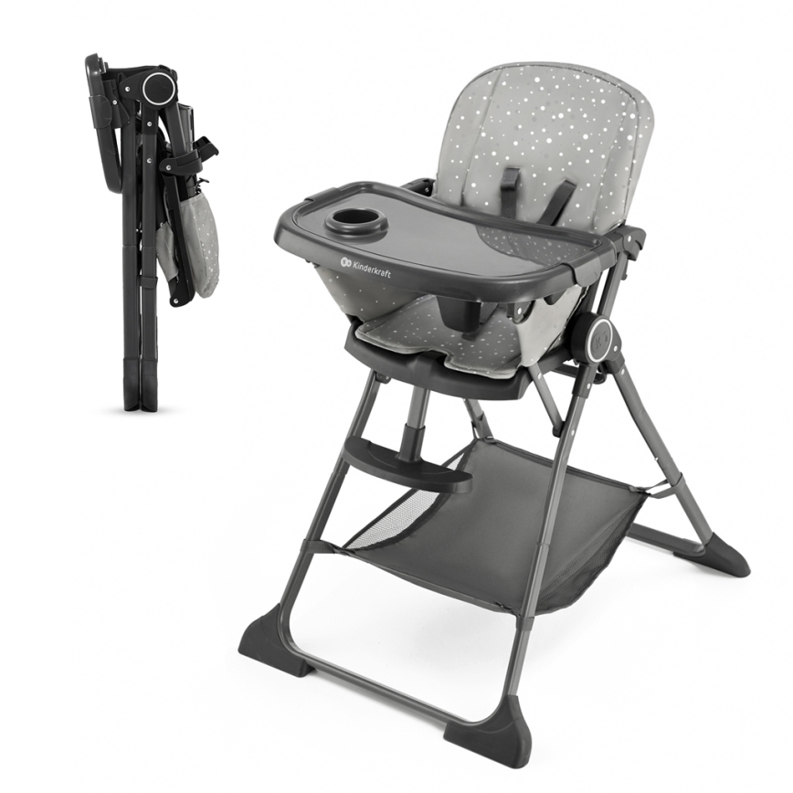 KINDERKRAFT - Chaise haute enfant FOLDEE gris