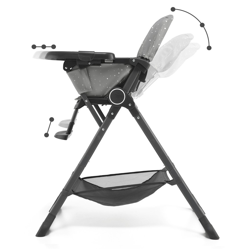 KINDERKRAFT - Chaise haute enfant FOLDEE gris