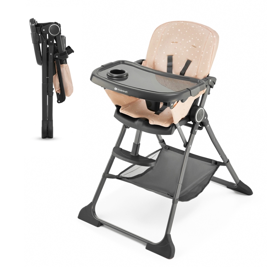 KINDERKRAFT - Chaise haute enfant FOLDEE rose