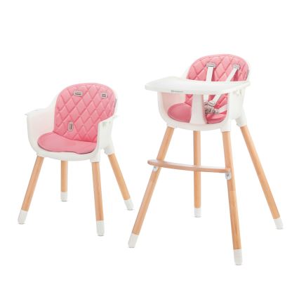KINDERKRAFT - Chaise haute enfant SIENNA hêtre/rose