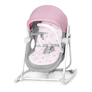 KINDERKRAFT - Chaise longue pour bébé 5in1 NOLA rose/gris