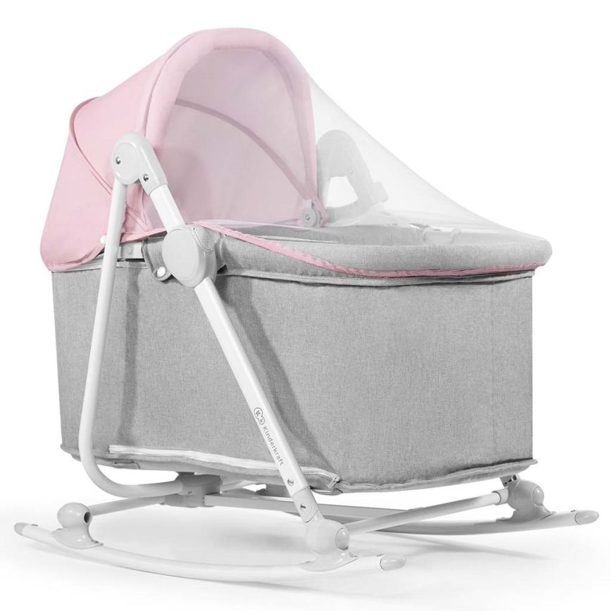 KINDERKRAFT Chaise longue pour bébé 5in1 NOLA rose/gris Lumimania