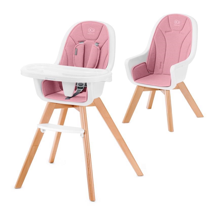 KINDERKRAFT - Chaise repas bébé 2en1 TIXI rose