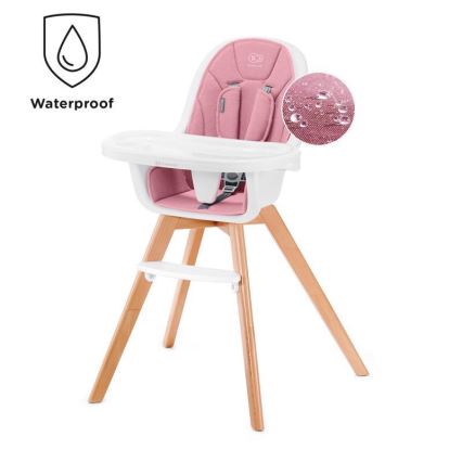 KINDERKRAFT - Chaise repas bébé 2en1 TIXI rose