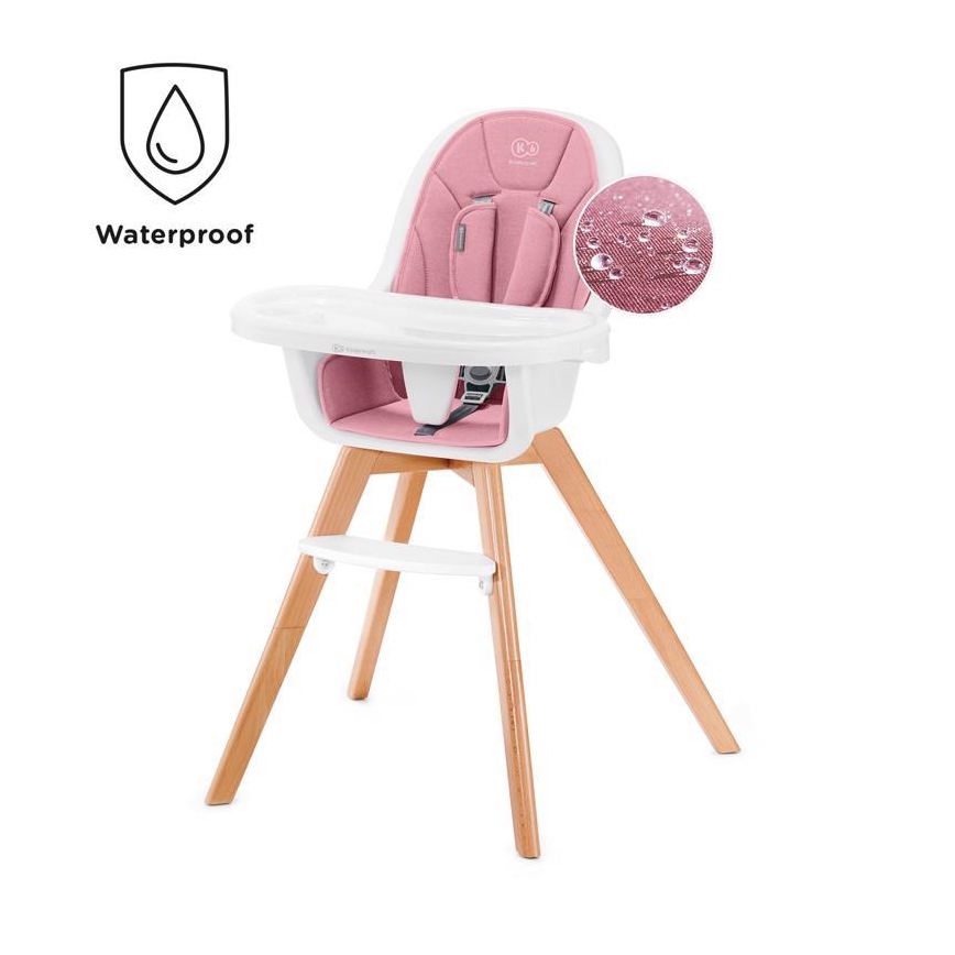 KINDERKRAFT - Chaise repas bébé 2en1 TIXI rose
