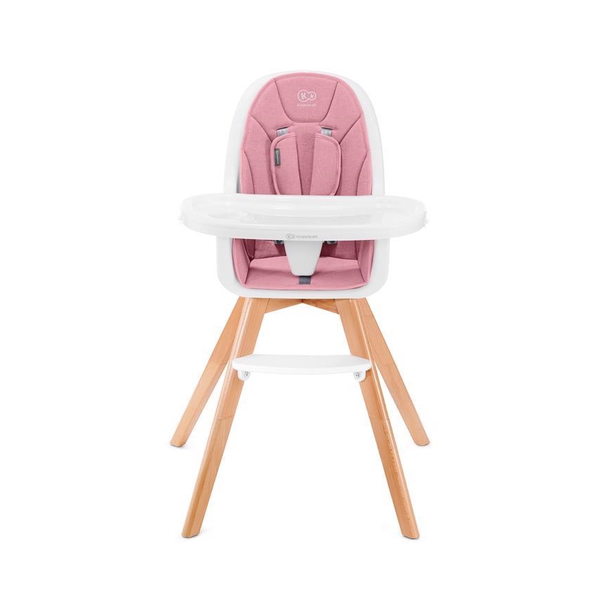 KINDERKRAFT - Chaise repas bébé 2en1 TIXI rose