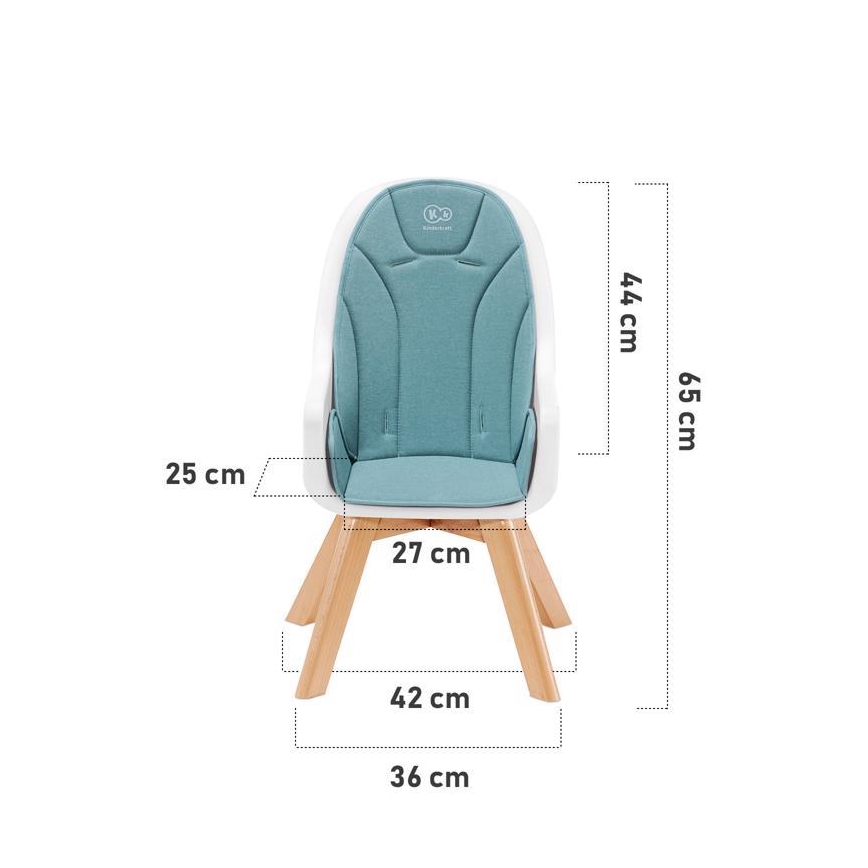KINDERKRAFT - Chaise repas bébé 2en1 TIXI rose