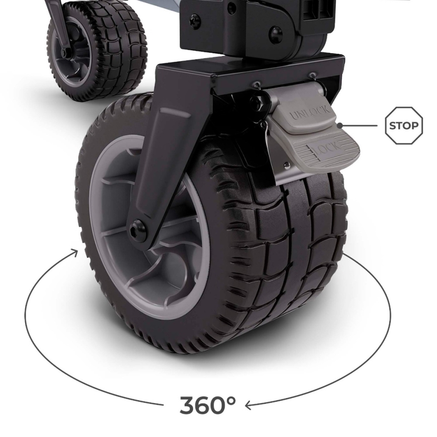 KINDERKRAFT - Chariot de transport pliable WAGON ROLLSTER noir